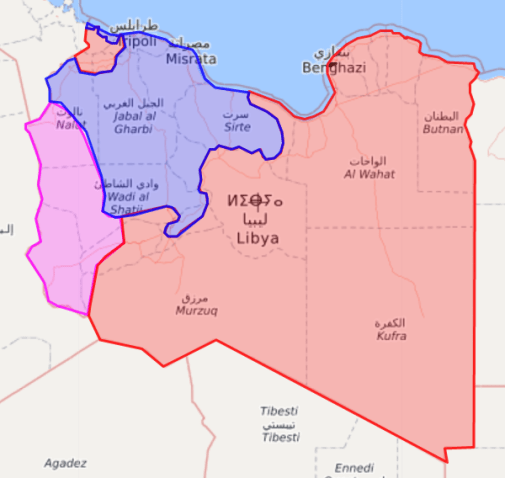 Map of territorial control within Libya