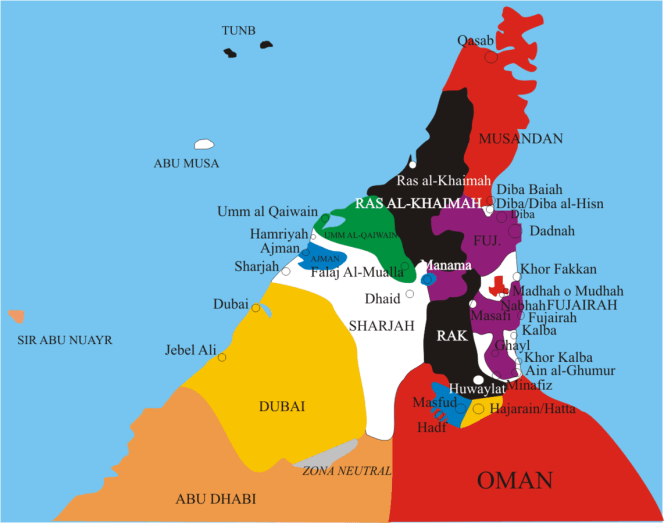 UAE internal borders
