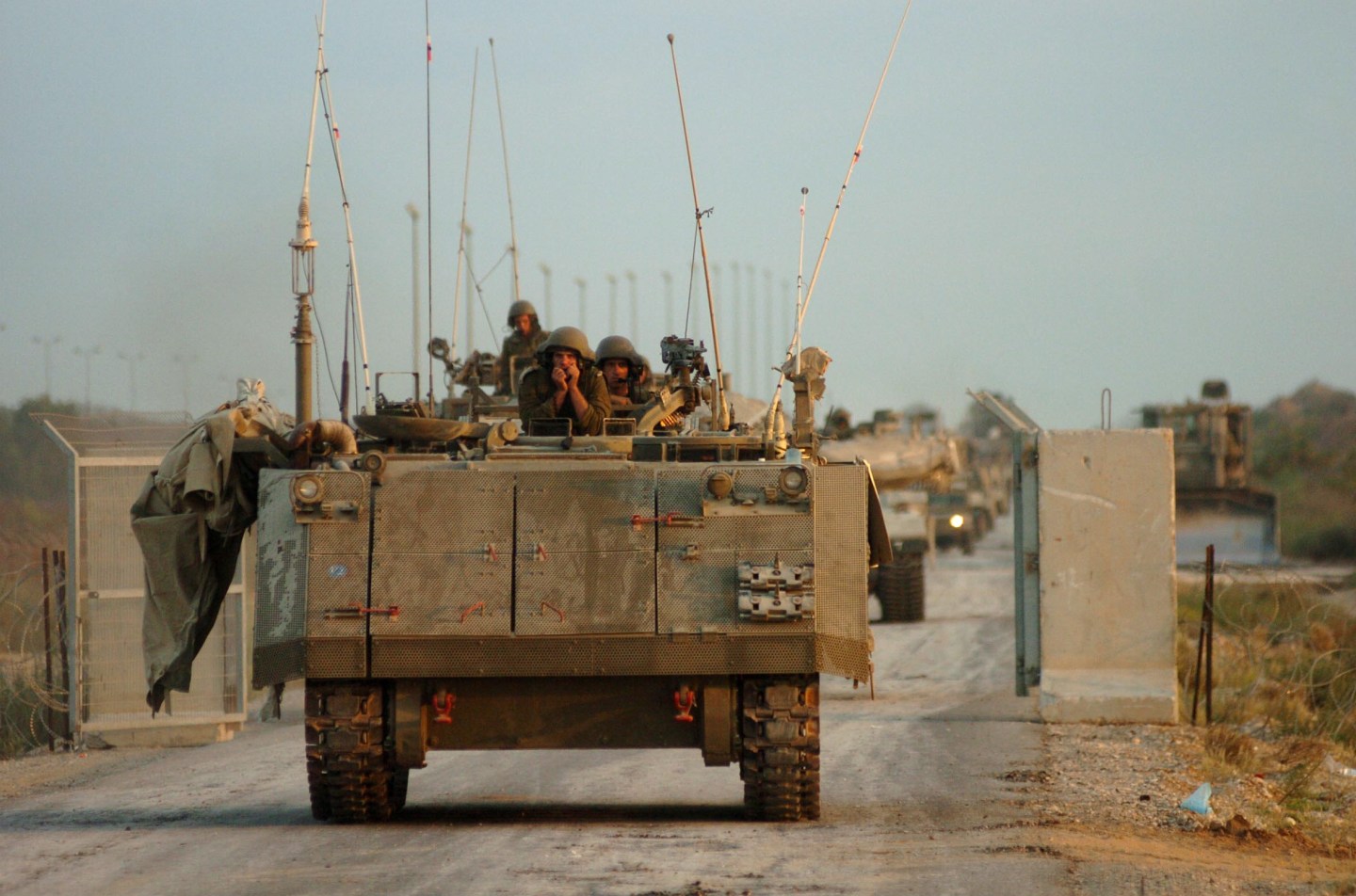 IDF forces exit the Gaza Strip as part of Operation Last Dawn, the final stage of the Gaza Disengagement, which occurred in the summer of 2005.